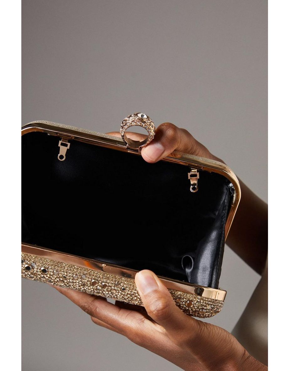 Verona Hard Diamante Clutch Bag - 3