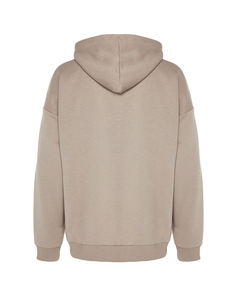 Men's Mink Oversize Hooded Floral Embroidery Sweatshirt - 1