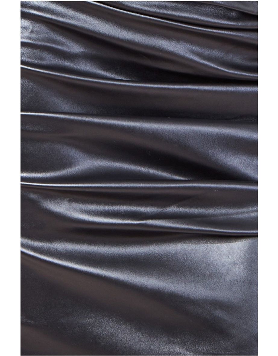 Goddiva Cut Out Faux Leather Mini Dress - Black - 3