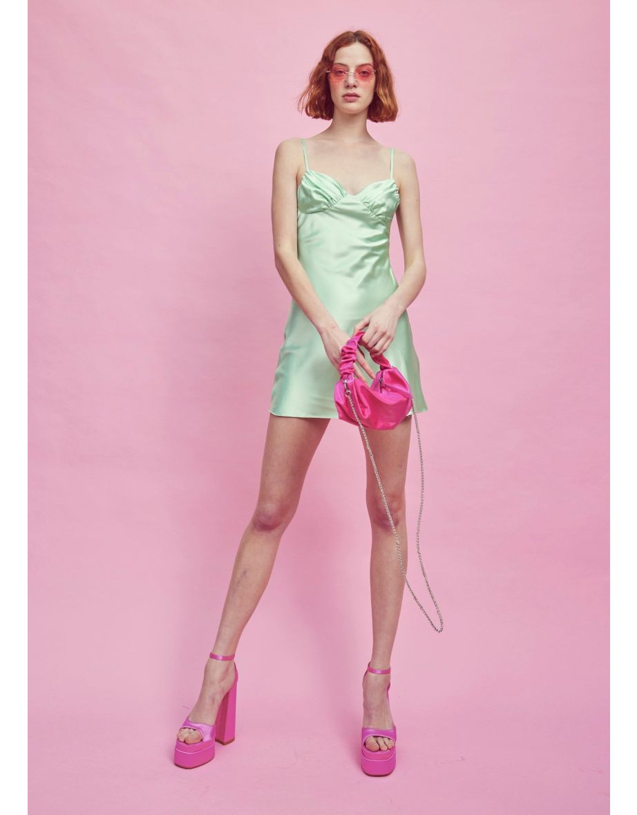 Hannah Gathered Bust Mini Dress - Green