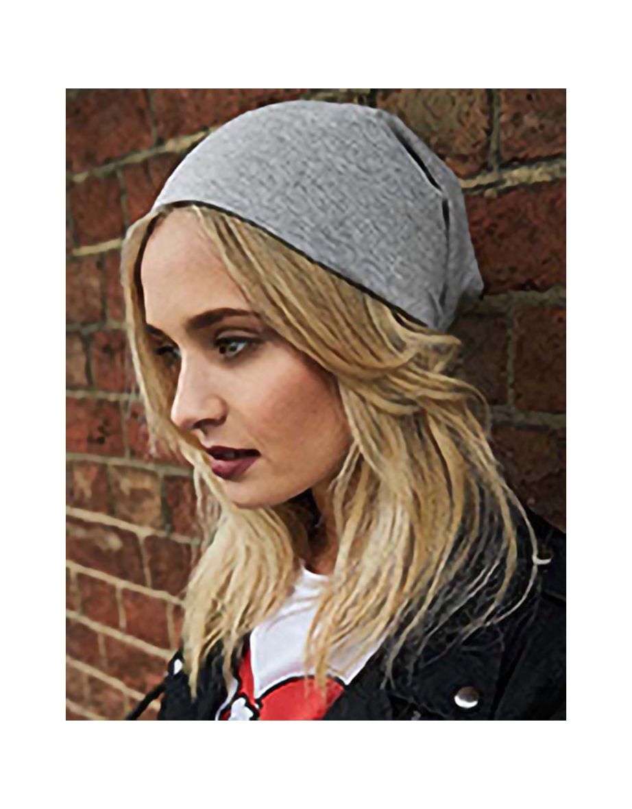Beechfield Unisex Hemsedal Cotton Slouch Beanie - Heather Grey - 1
