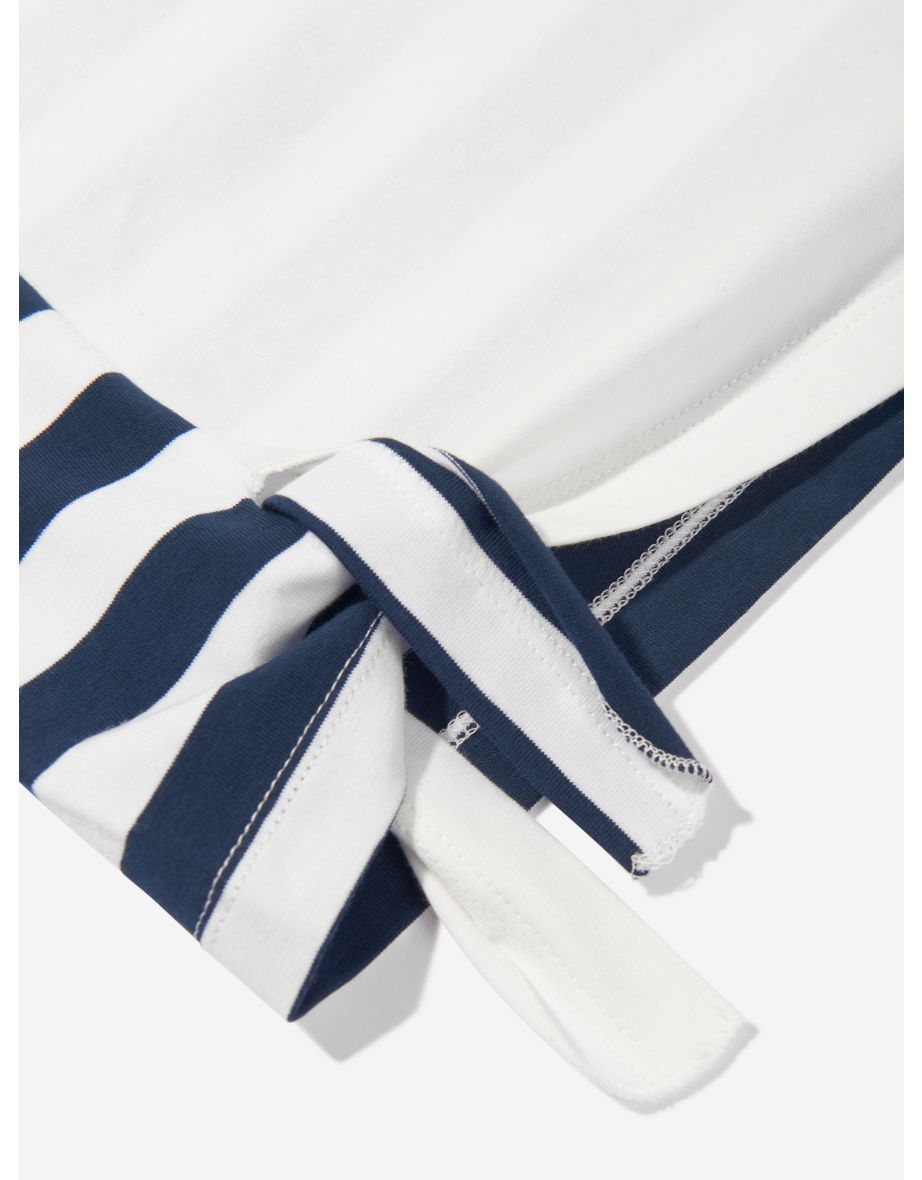Girls Striped Nautical T-Shirt in White - 3