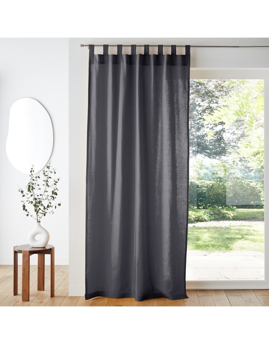 Cotton Tab Top Single Curtain