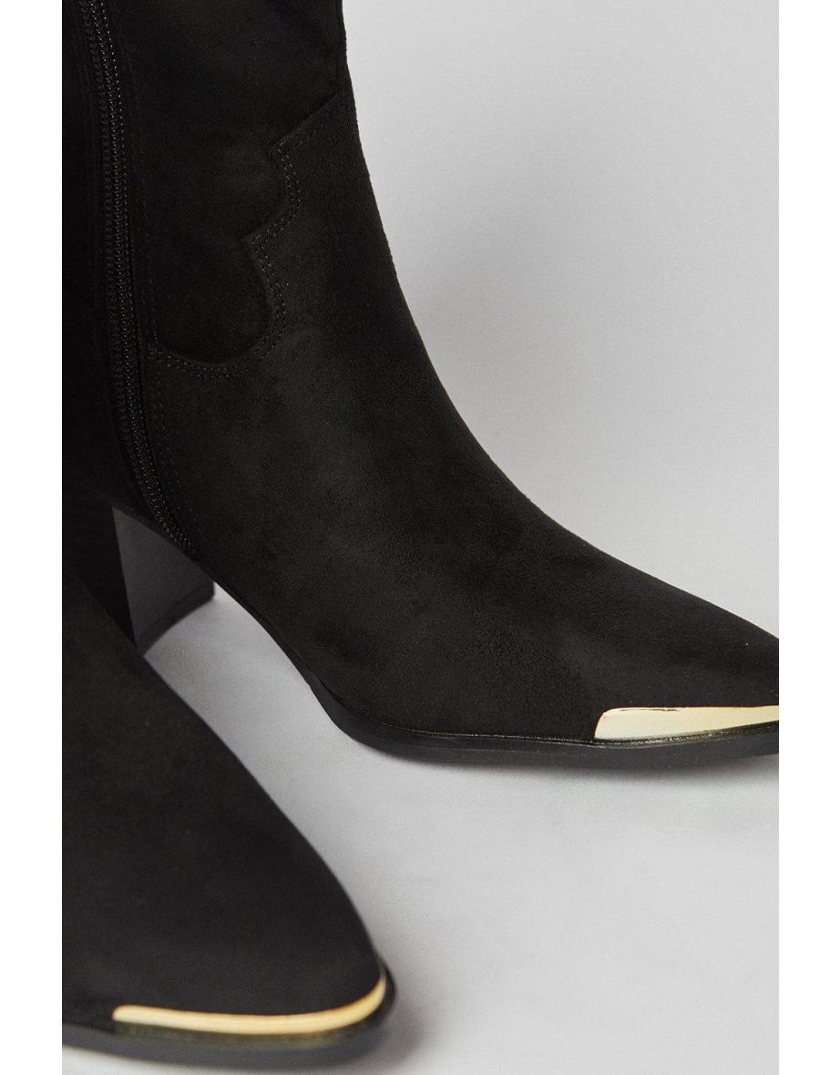 Jaz Metal Tip Medium Heel Cowboy Ankle Boots - 2