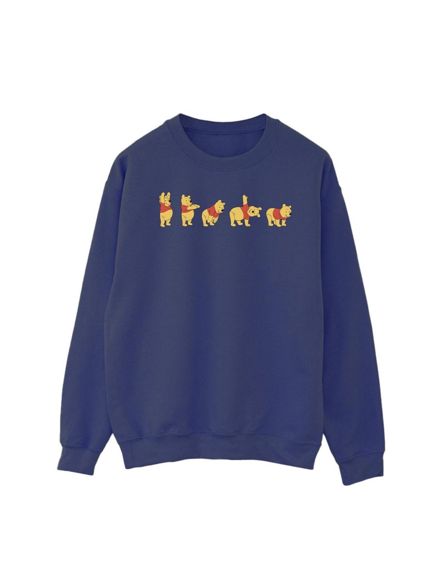 Disney Mens Winnie The Pooh Stretching Sweatshirt - Navy Blue