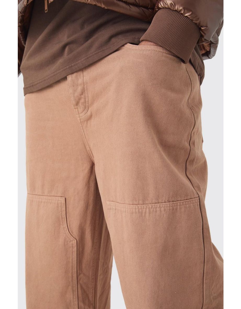 Plus Relaxed Rigid Overdyed Carpenter Jeans - brown - 2