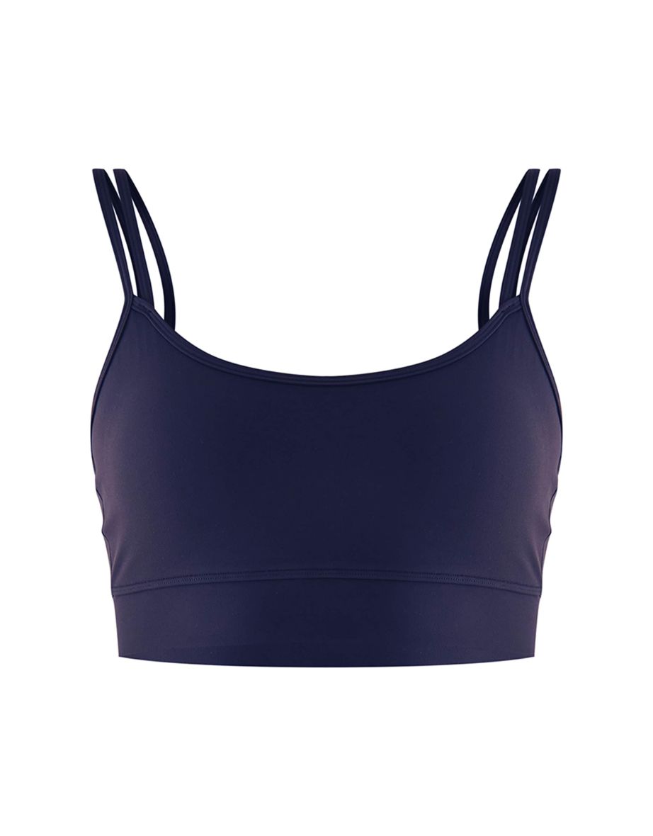 Navy Sculpt Longline Padded Sports Bra - 4