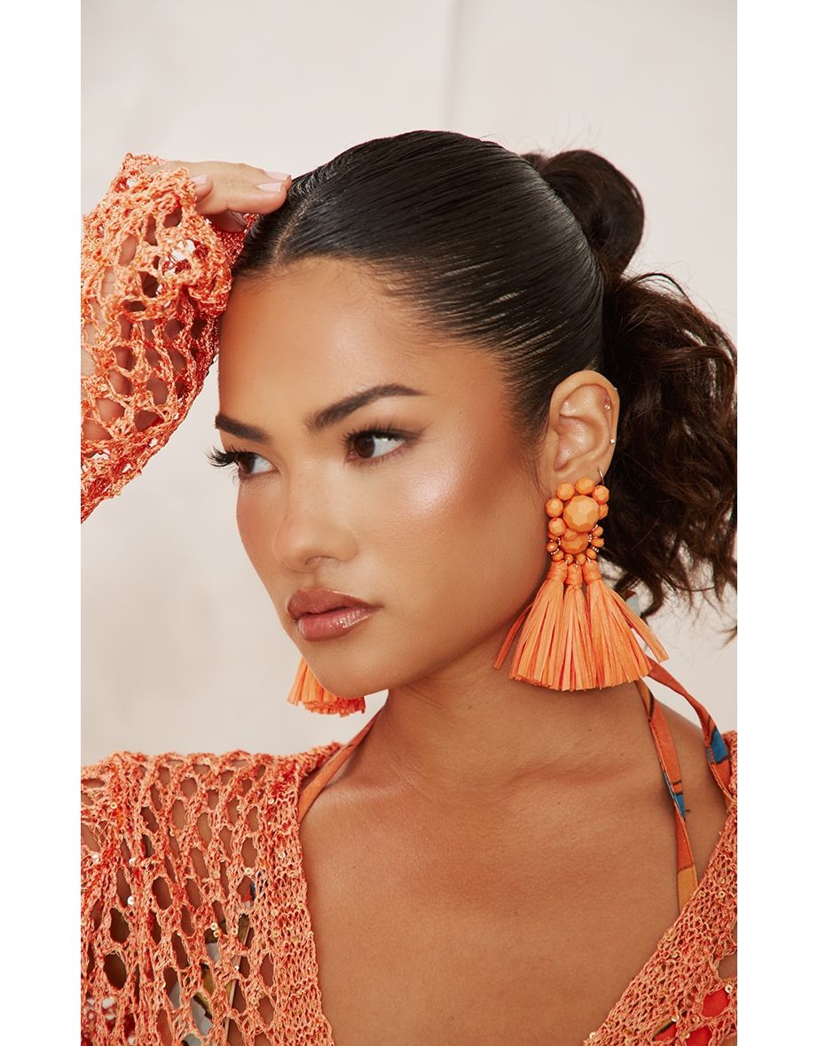 Raffia deals statement earrings