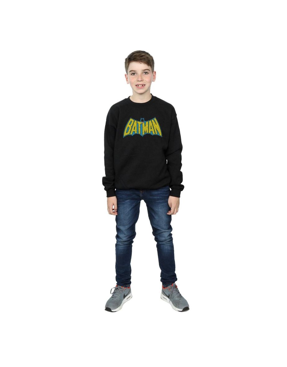 DC Comics Boys Batman Crackle Logo Sweatshirt - Black - 3
