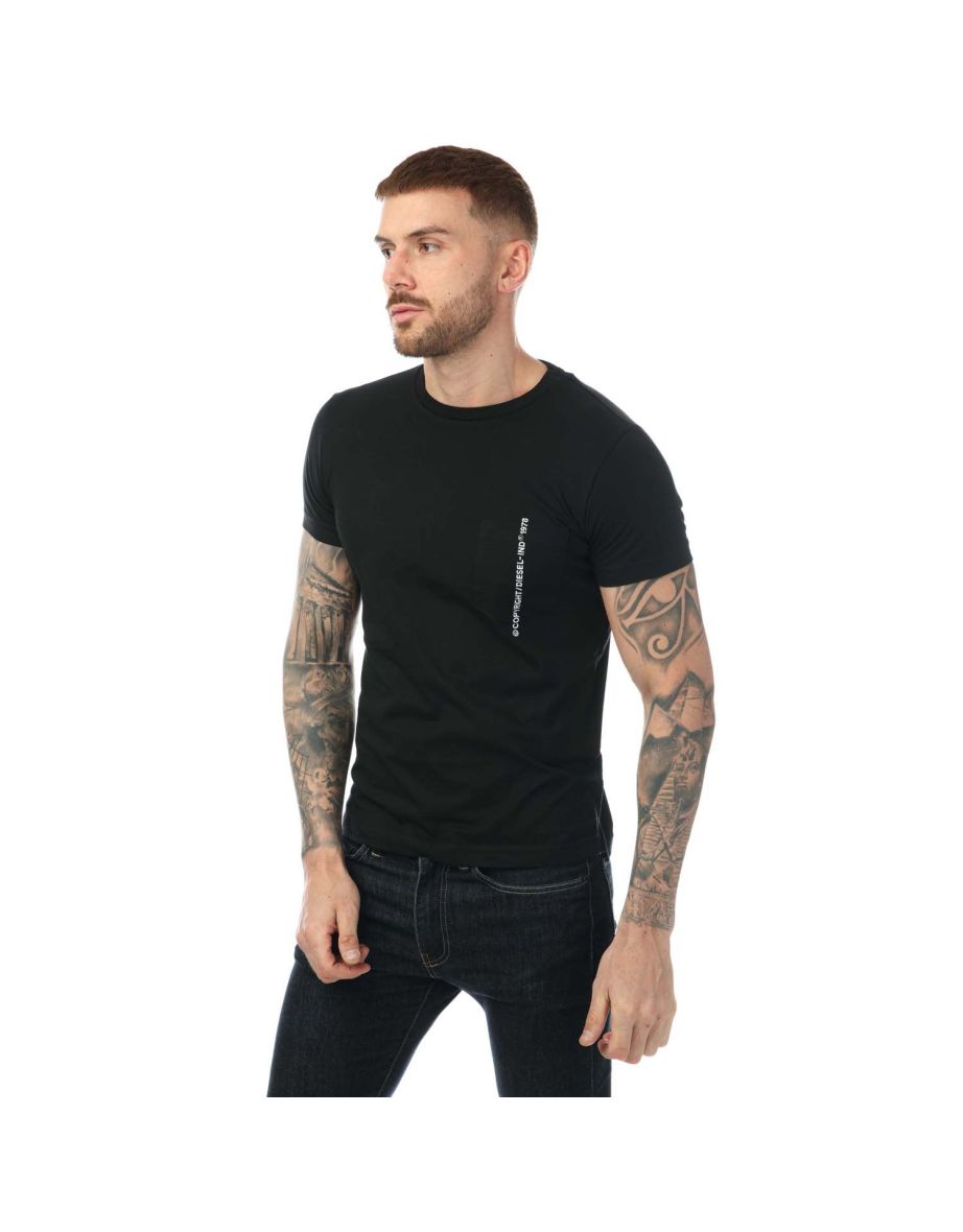 Men's Diesel T-Rubin Pocket Maglietta T-Shirt in Black