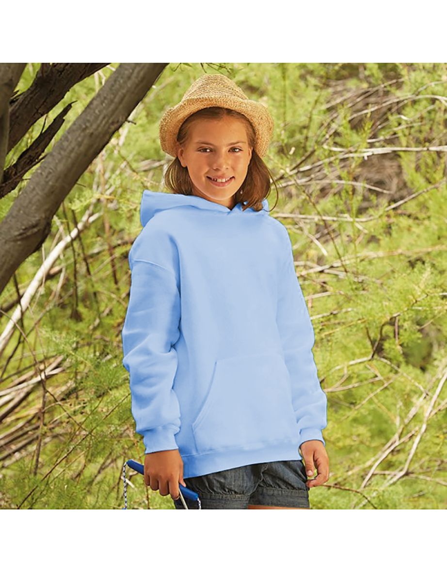 Fruit Of The Loom Kids Unisex Premium 70/30 Hooded Sweatshirt / Hoodie - Sky Blue - 3