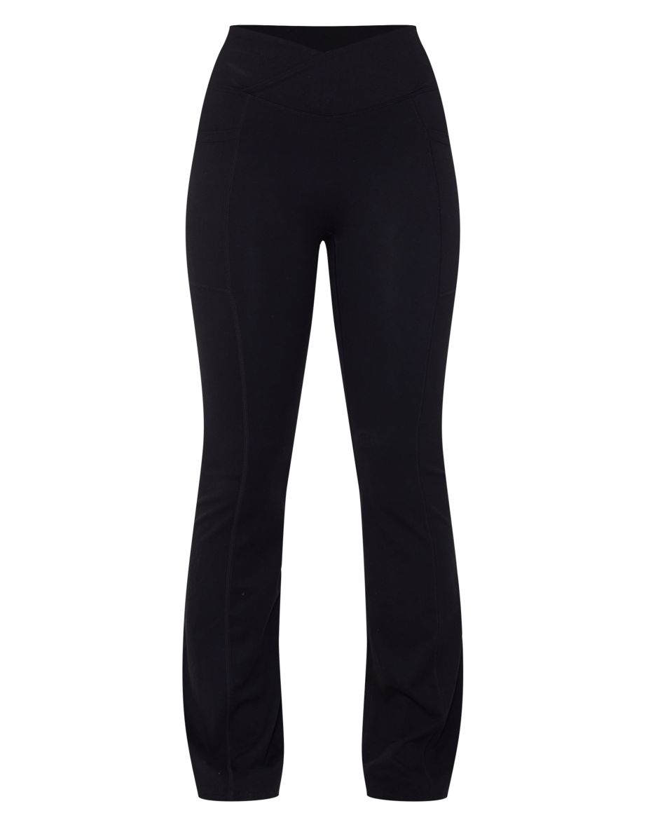 Black Contour Sculpt Wrap Waistband Ruched Bum Flares - 4