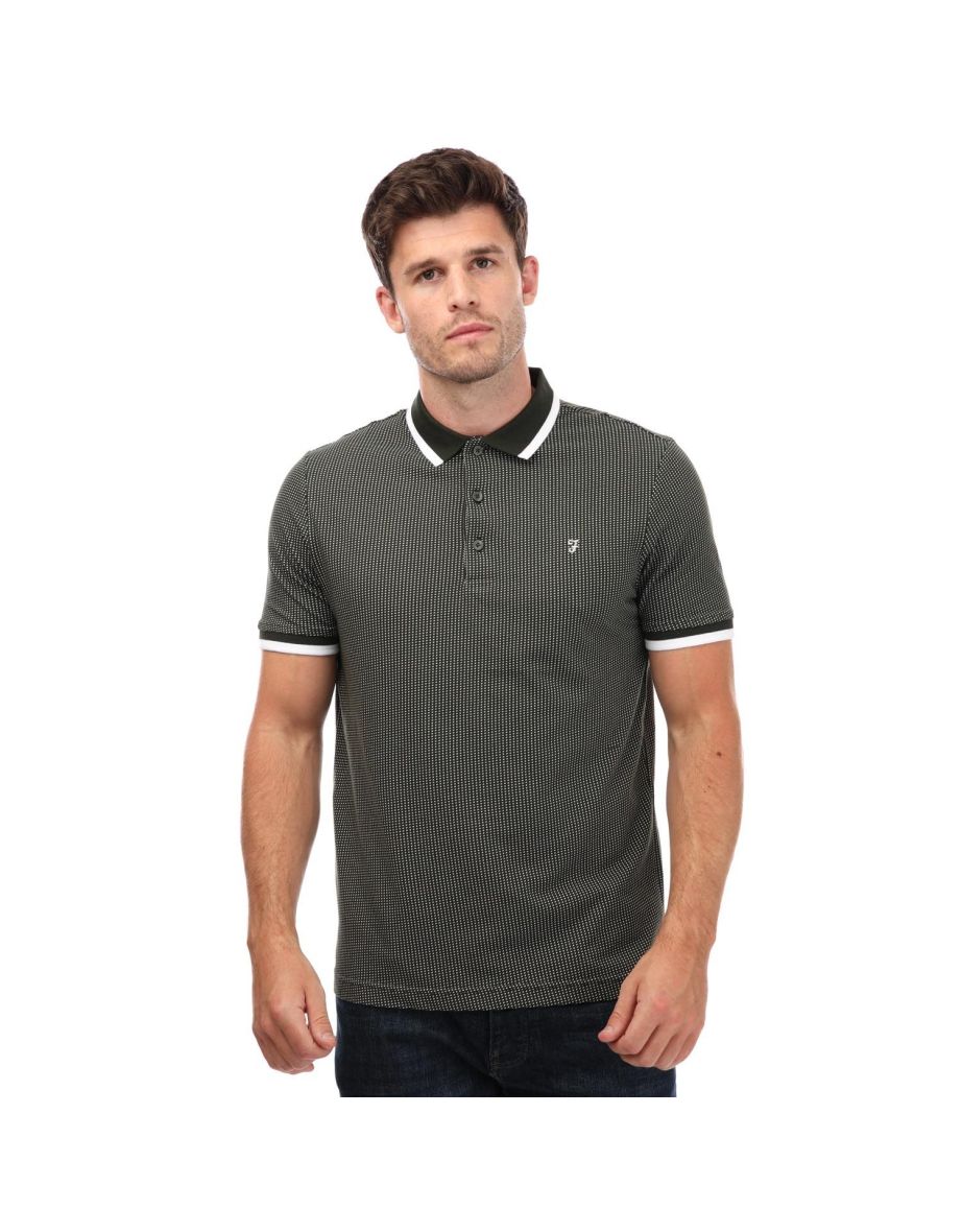 Shop Men s Farah Marshall Organic Blend Polo Shirt in Green Online in Kuwait VogaCloset