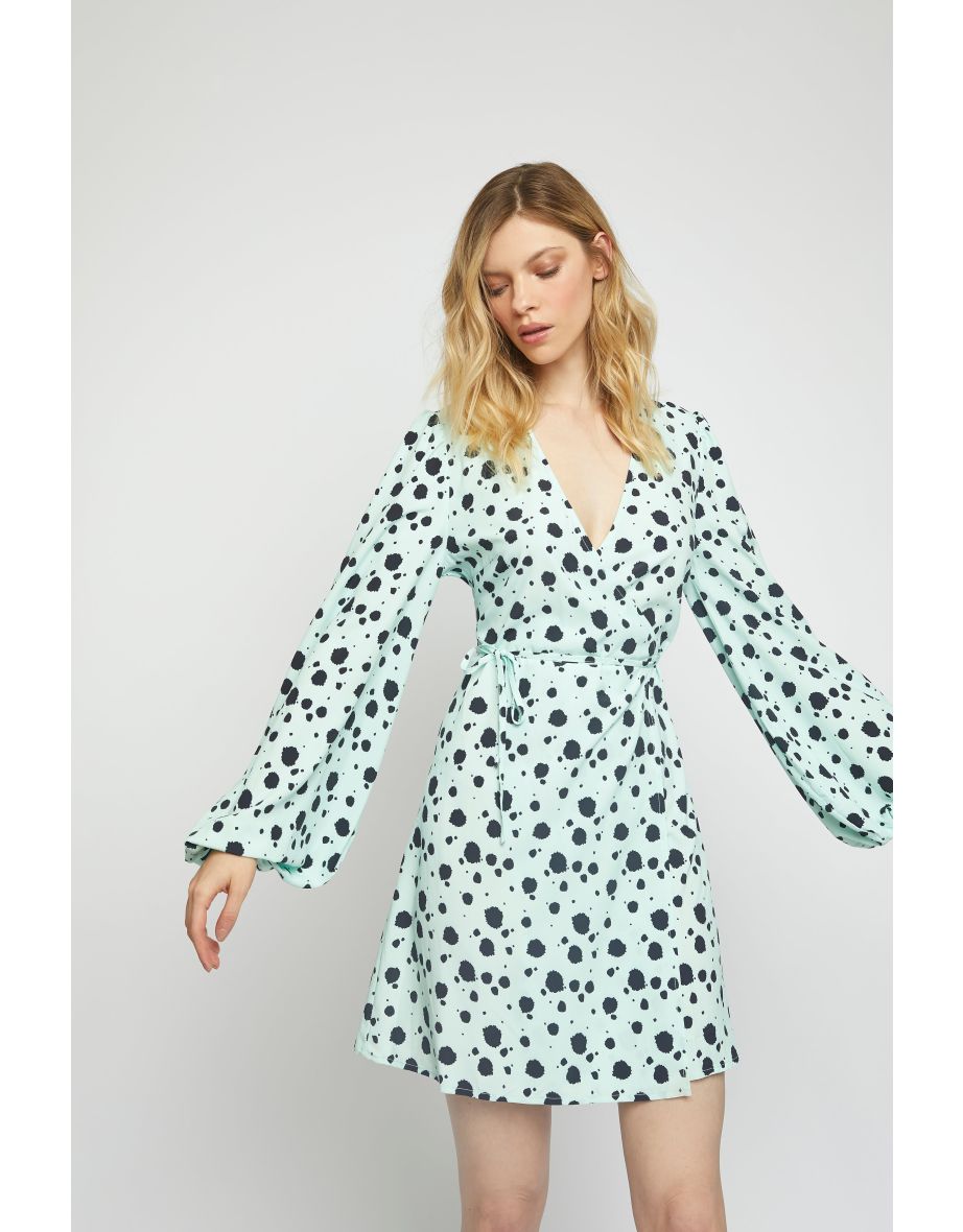 LADIES DRESS-MINT PAINT SPLATTERS - 2