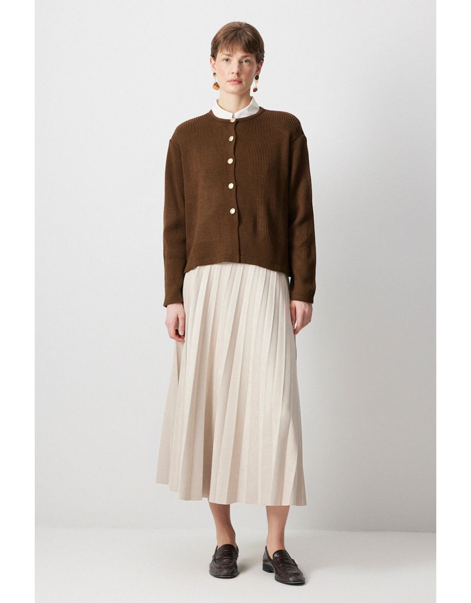 SHORT CARDIGAN WITH GOLD BUTTONS
