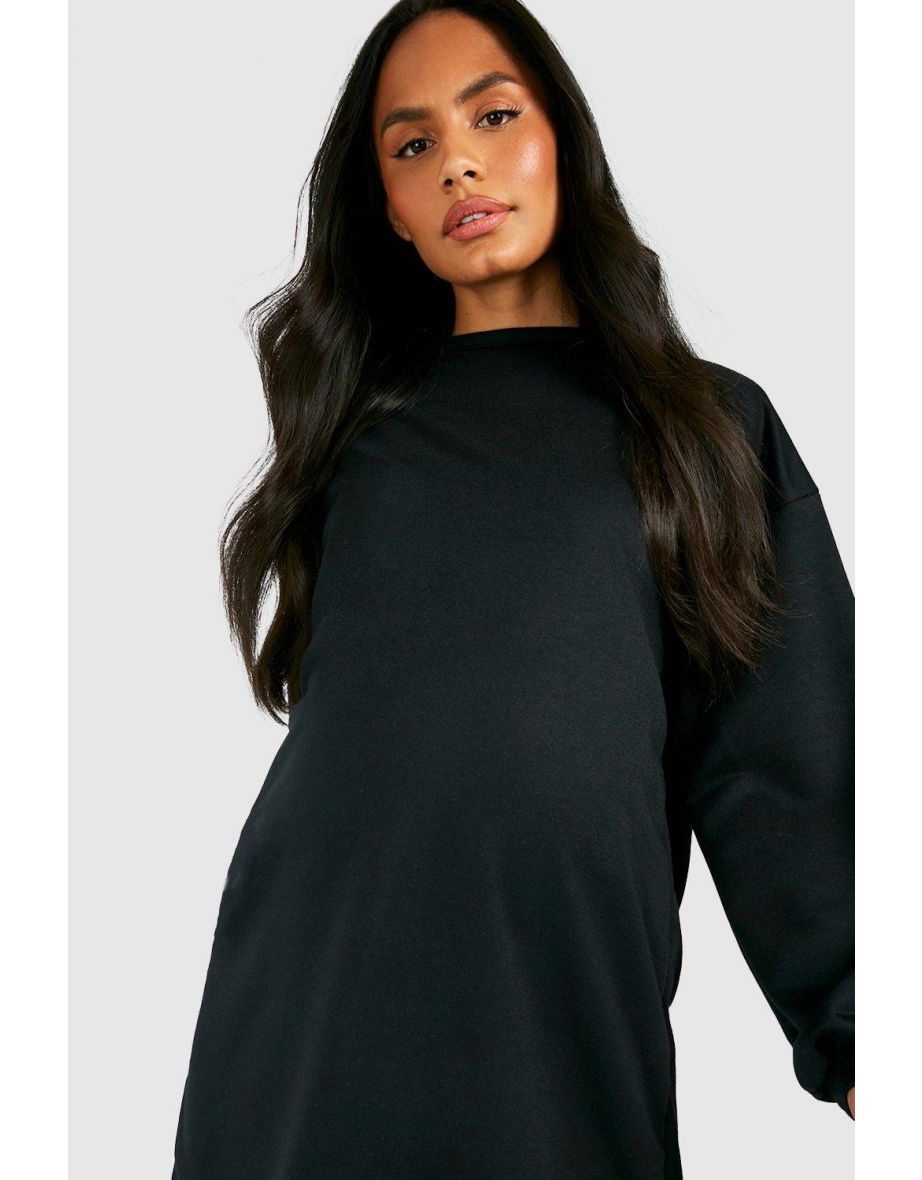 Maternity Oversized Sweater Dress - black - 3