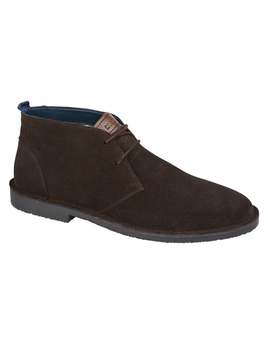 Roamers Mens Suede Desert Boots - Dark Brown