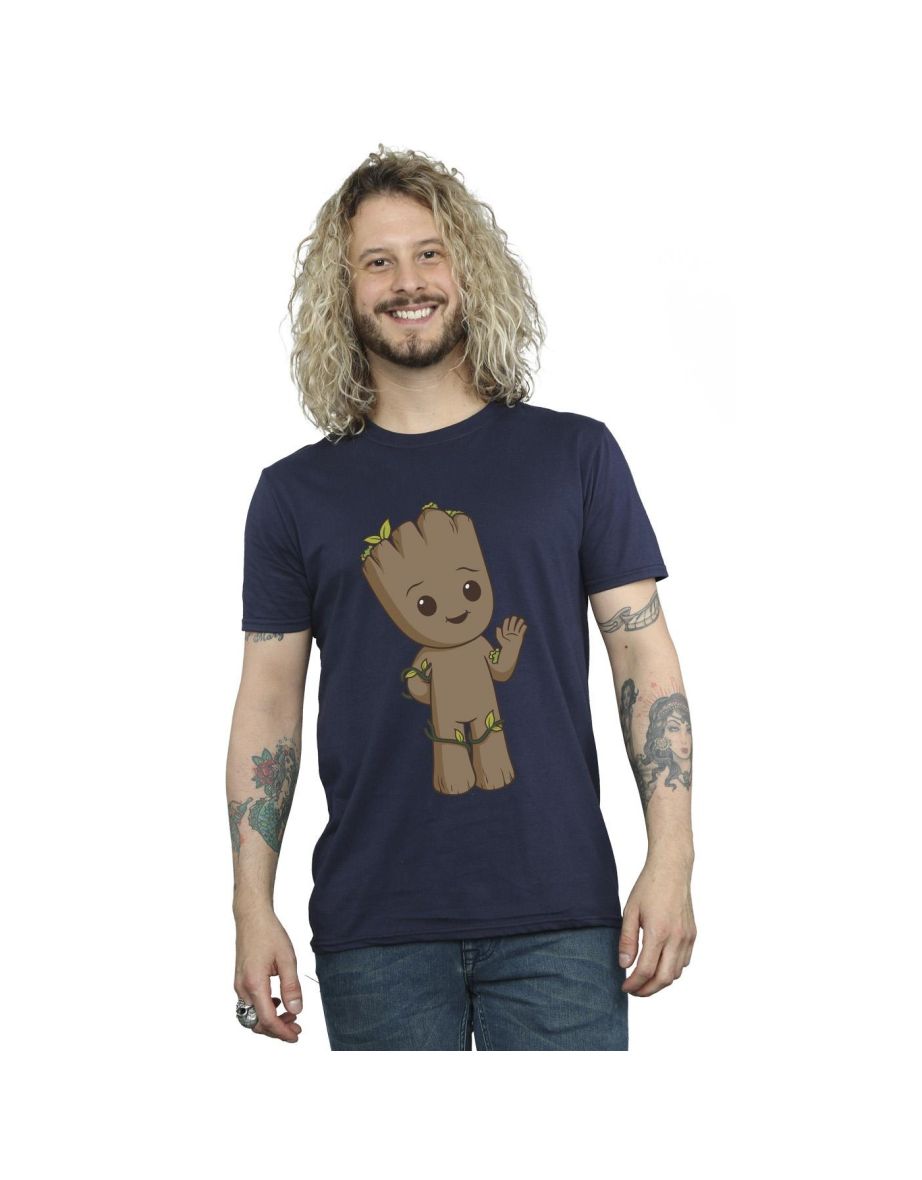 Marvel Mens I Am Groot Cute Groot T-Shirt - Navy Blue
