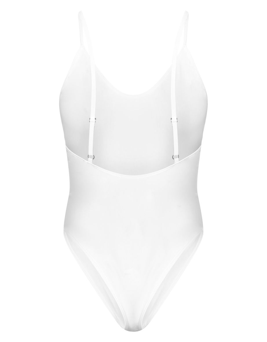 White Plunge Swimsuit - 4