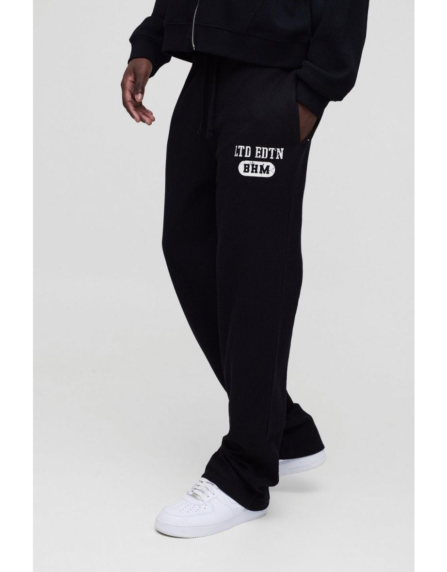 Relaxed Waffle Jogger - black