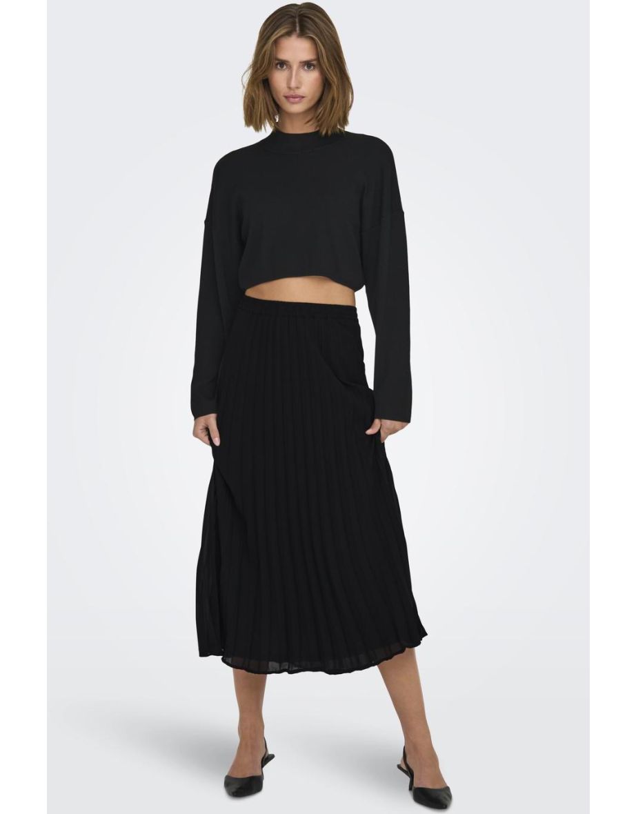 Plisse Black long skirt