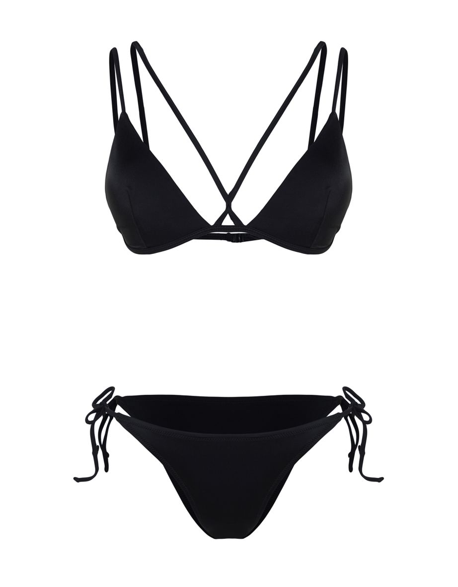 Black Triangle Pile Bikini Set