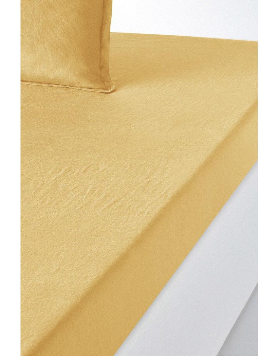 Linot 100% Washed Linen Fitted Sheet for Deep Mattresses