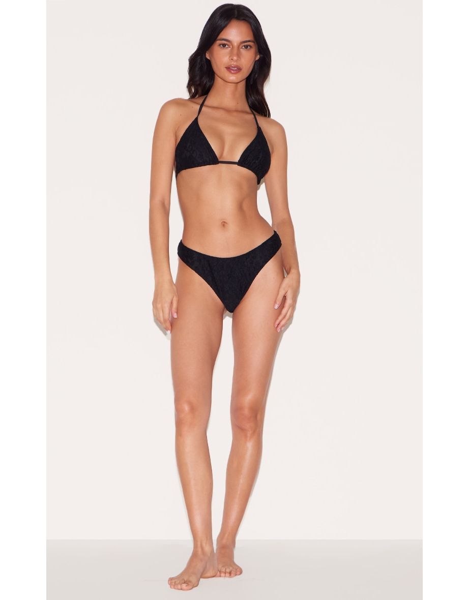Black Lace Tanga Bikini Bottoms