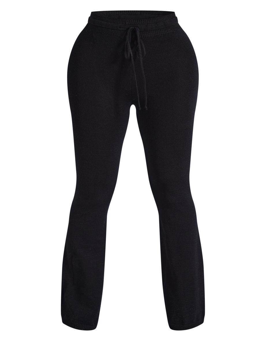 Shape Black Knitted Flare Trousers - 4