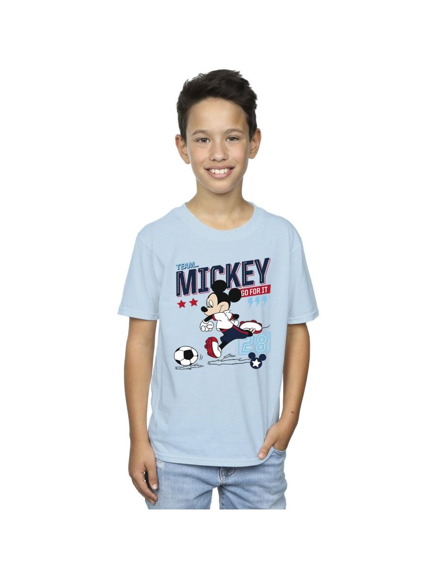 Disney Boys Mickey Mouse Team Mickey Football T-Shirt - Baby Blue