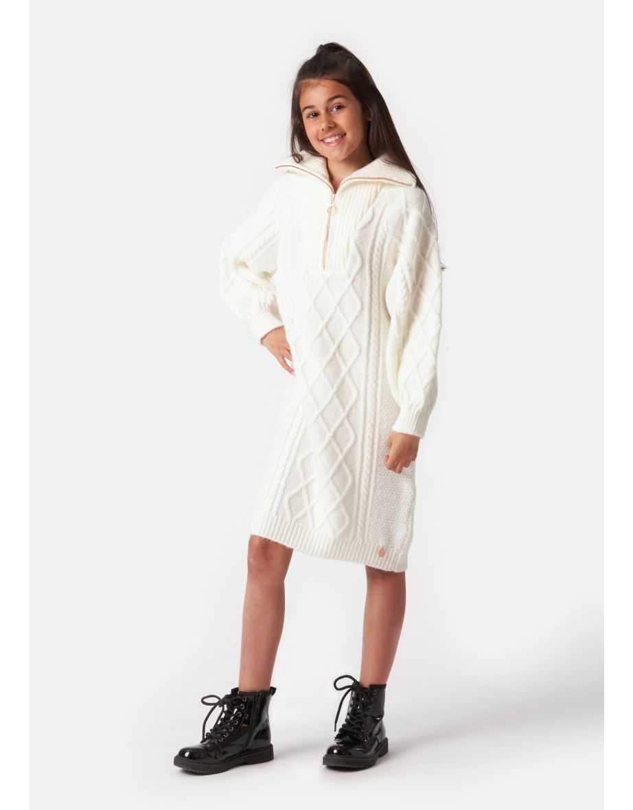 Cable Zip Neck Tunic