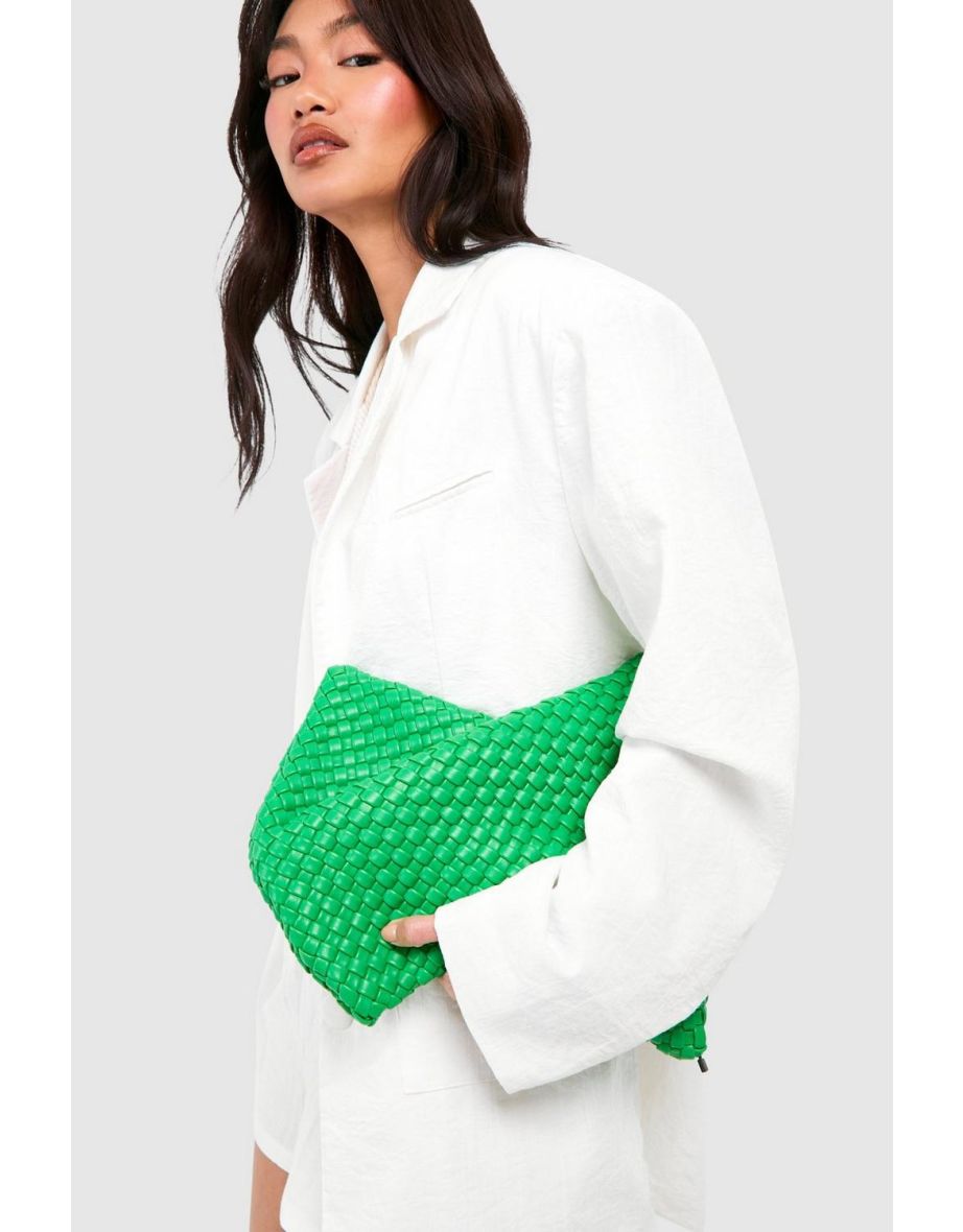 Woven Clutch Bag - green