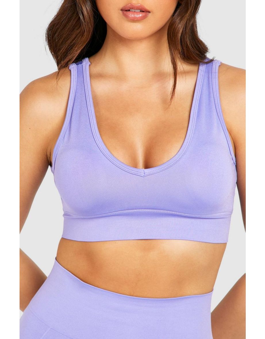 Supersoft Premium Seamless Padded Sports Bra - purple - 3