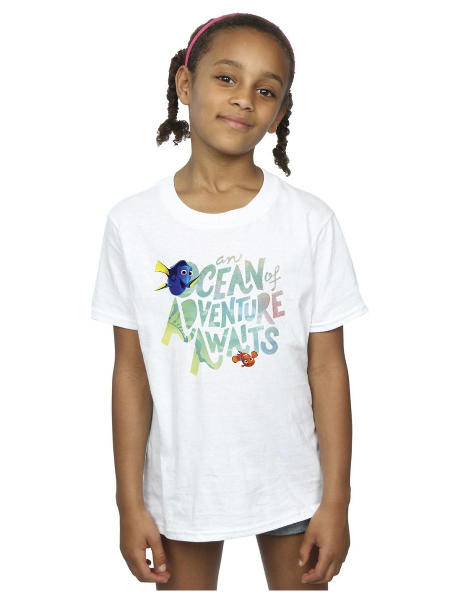 Finding Dory Girls Ocean Adventure Cotton T-Shirt - White - 3