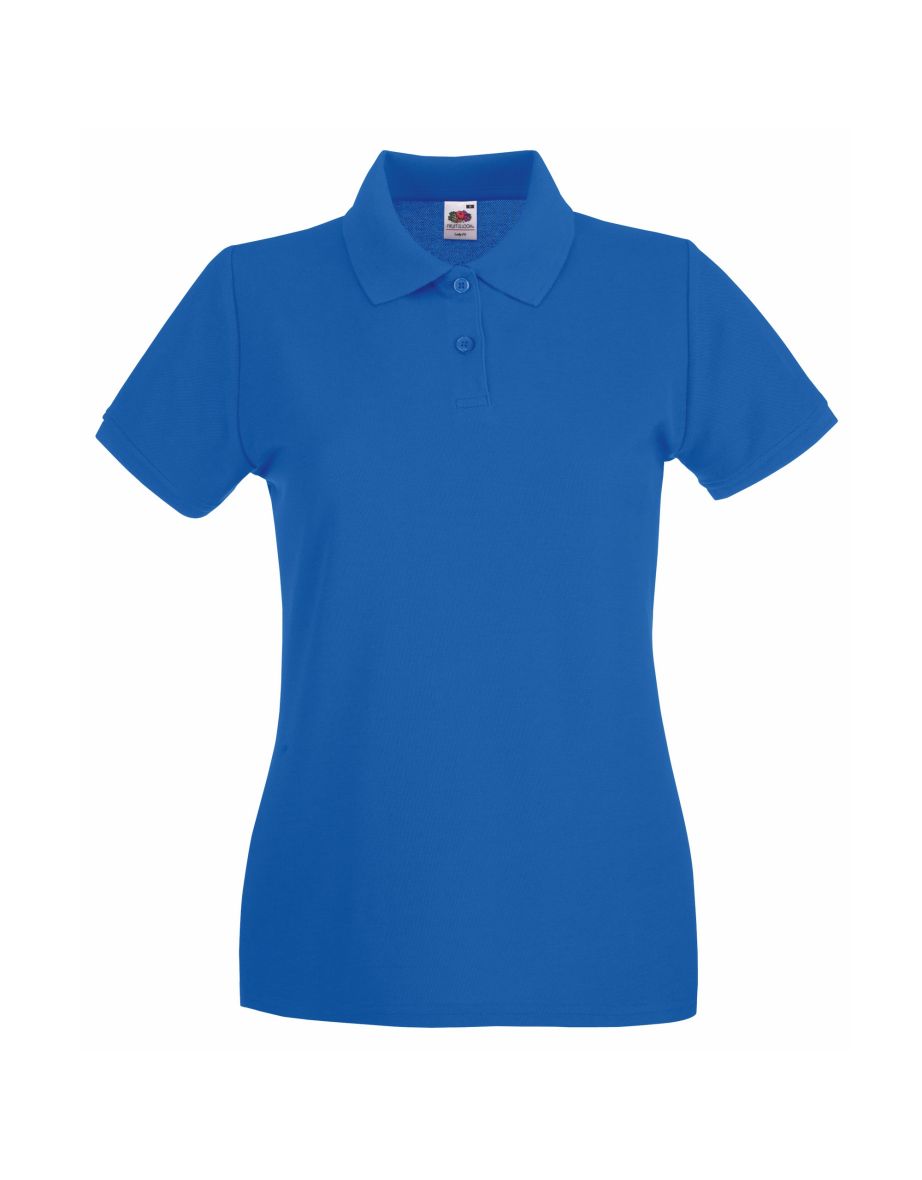 Fruit Of The Loom Ladies Lady-Fit Premium Short Sleeve Polo Shirt - Royal