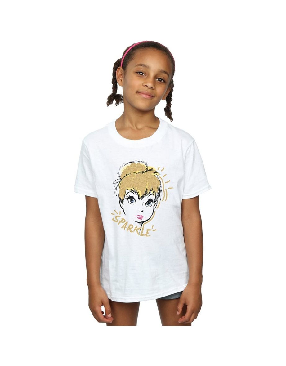 Tinkerbell Girls Sparkle Cotton T-Shirt - White
