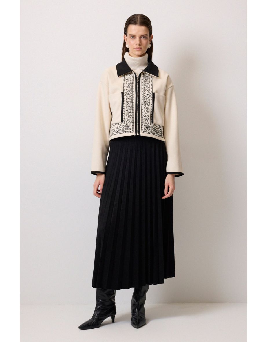 EMBROIDERED FELT JACKET