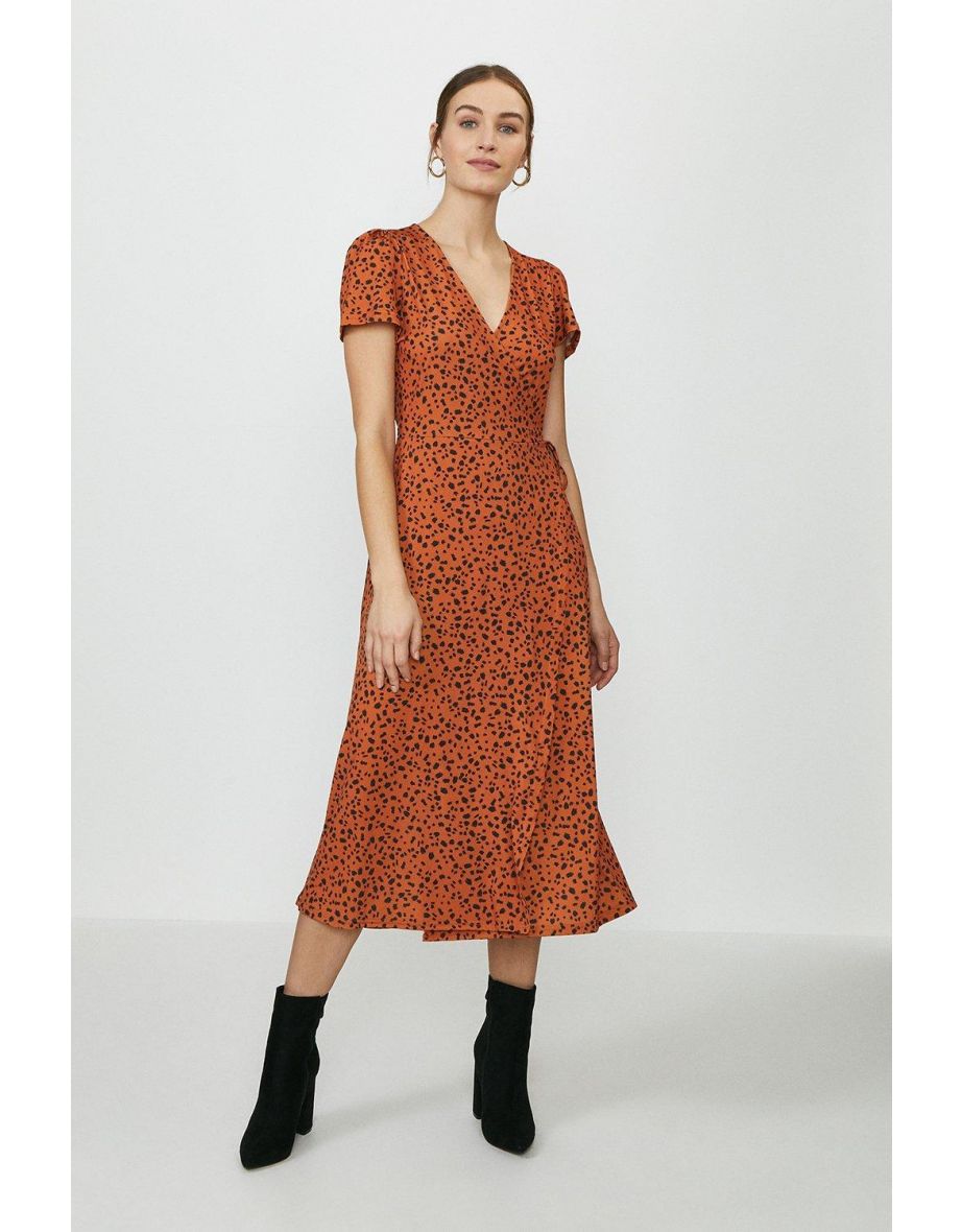 jersey wrap midi dress