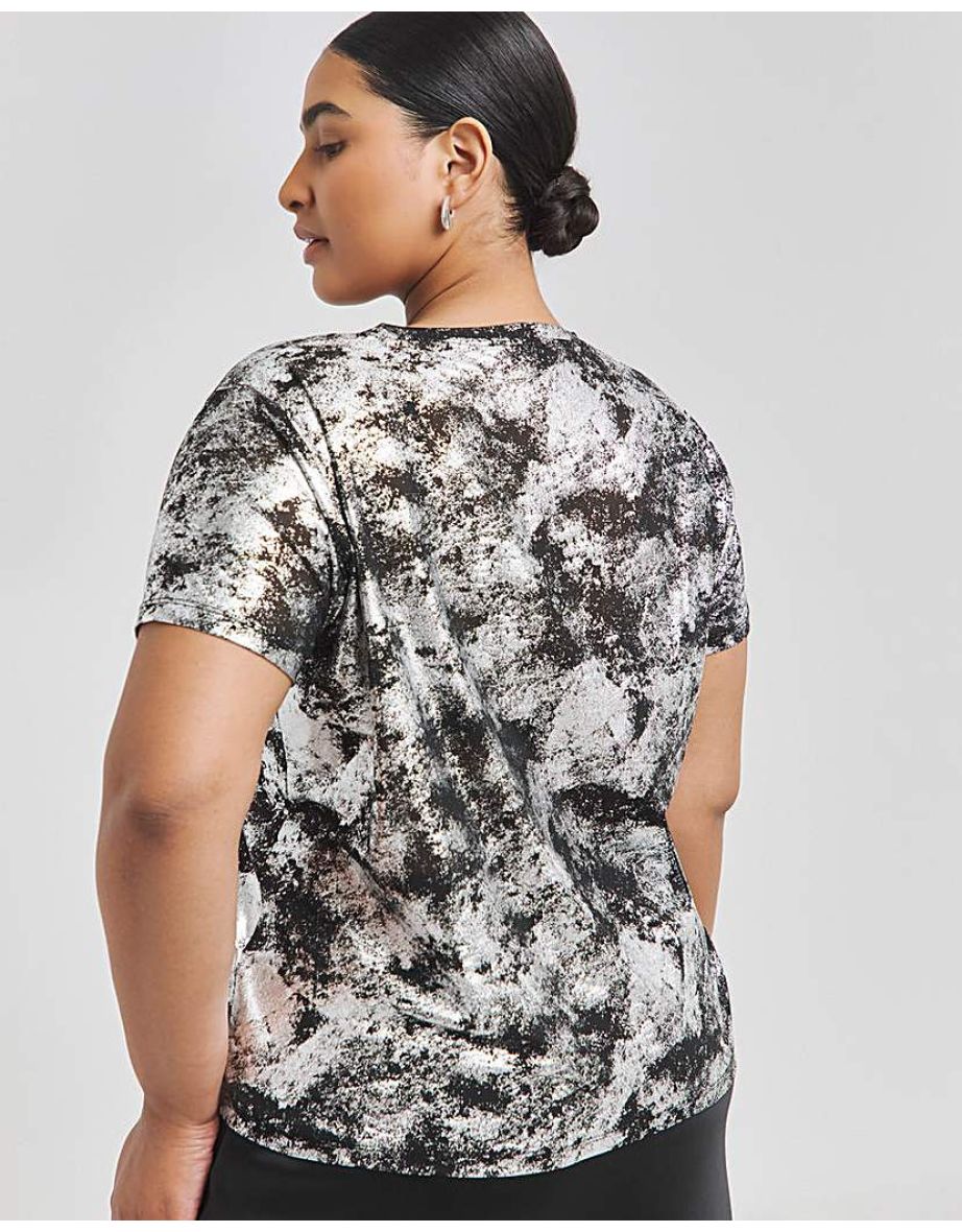 Metallic Oversized T-Shirt - 3