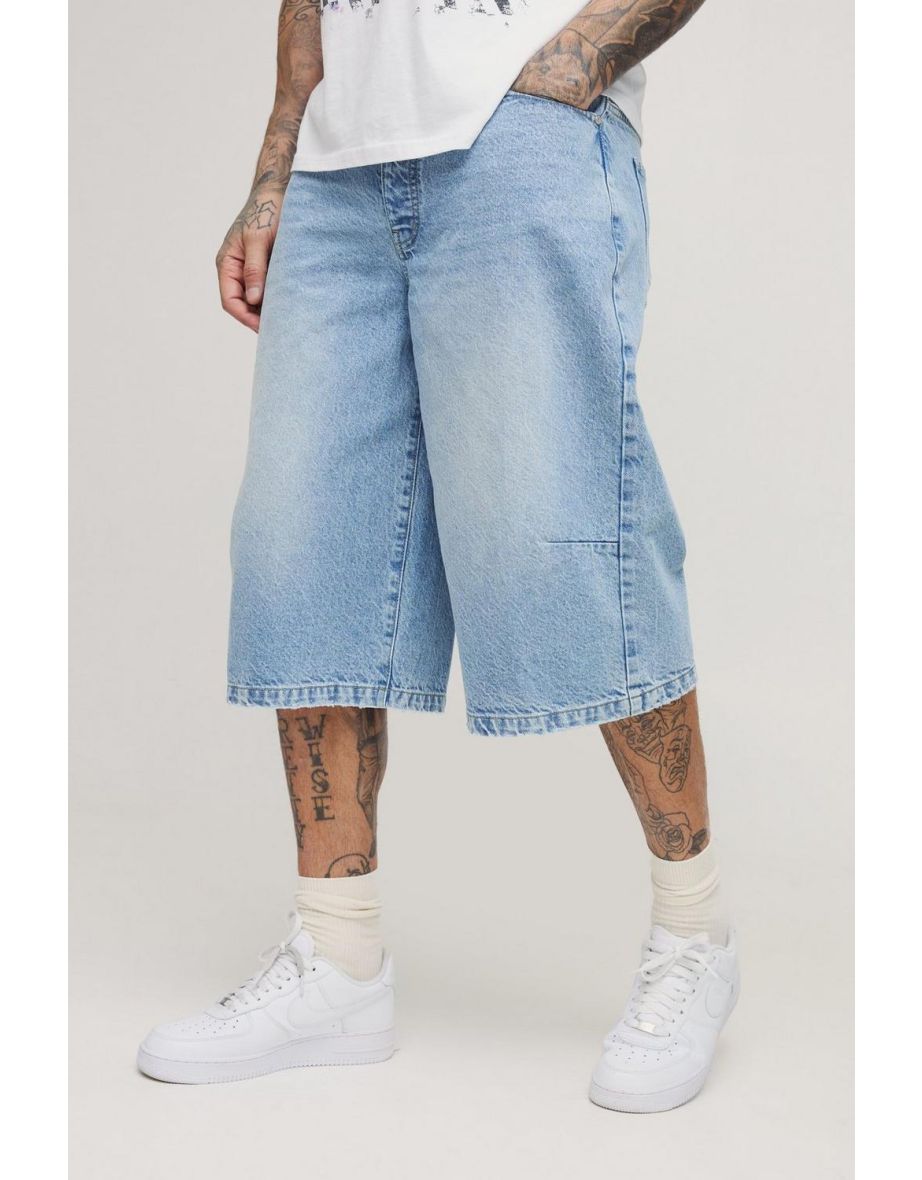 Tall Washed Distressed Hem Jorts