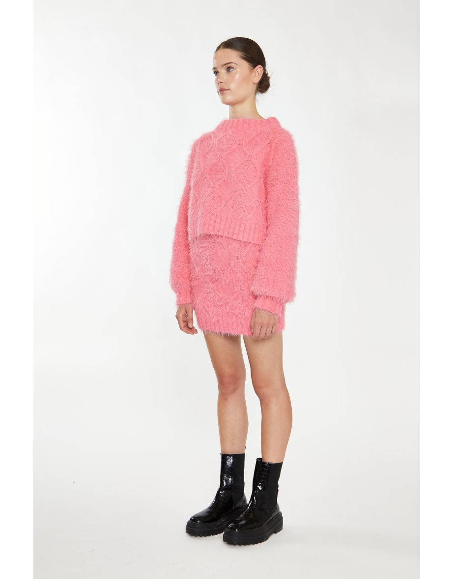Glamorous Pink Knit Long Sleeve Jumper - 3
