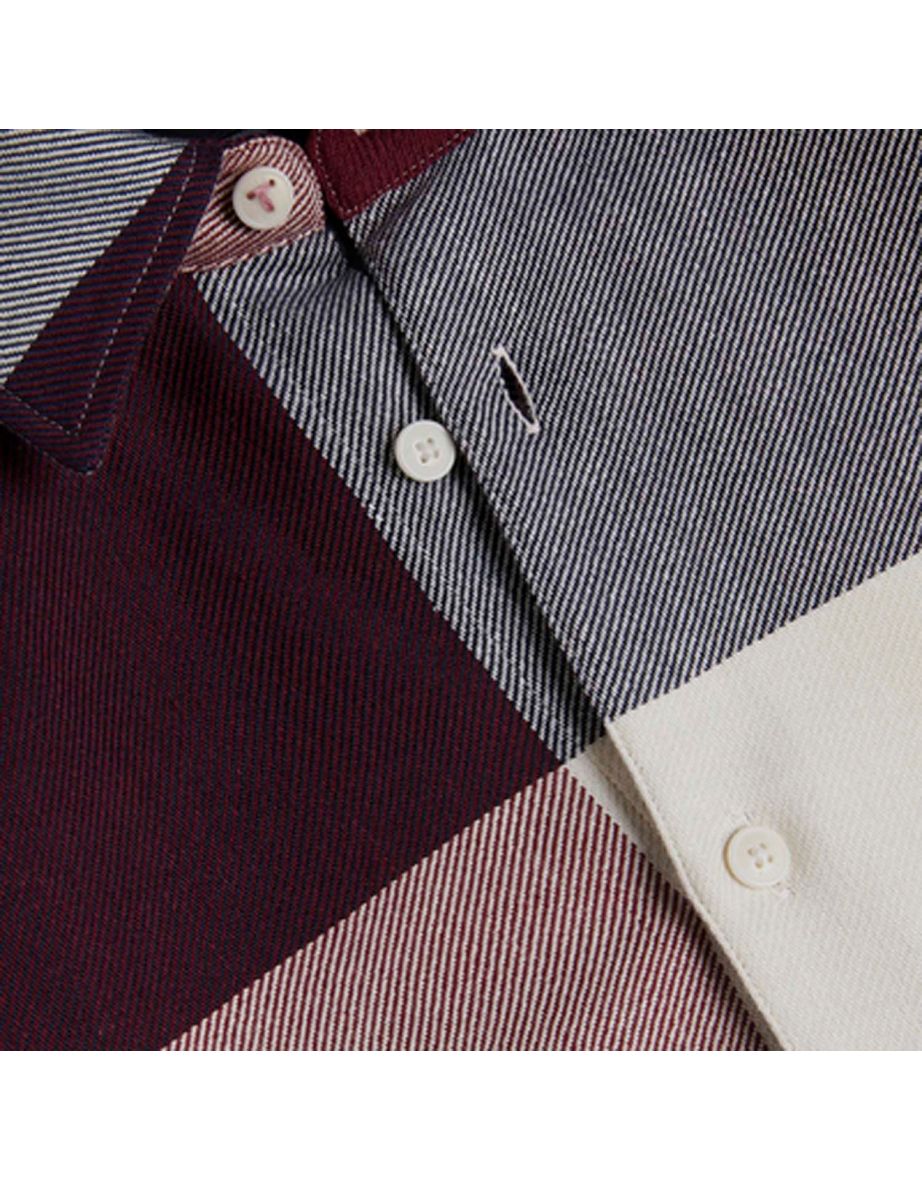 Men's Ted Baker Neetly Long Sleeve Scale Check Shirt in Red - 4
