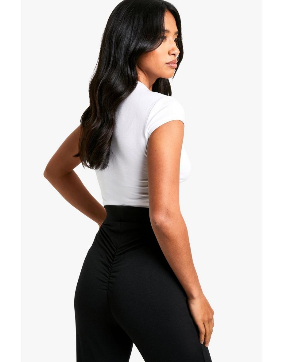 Petite Cotton Jersey Ruched Booty Boosting Flares - 3
