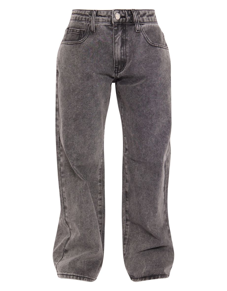Petite Washed Grey Low Rise Boyfriend Jeans - 4
