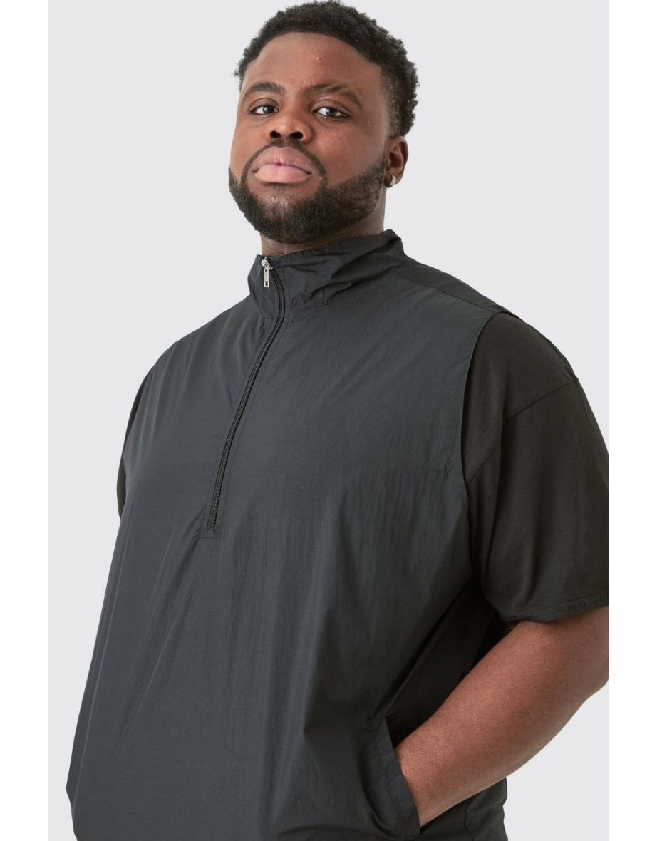 Plus Zip Up Lightweight Adjustable Hem Gilet - black - 2