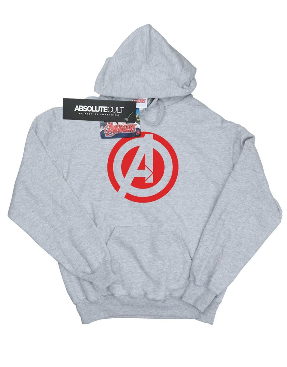 Marvel Boys Avengers Assemble Solid A Logo Hoodie - Sports Grey - 3