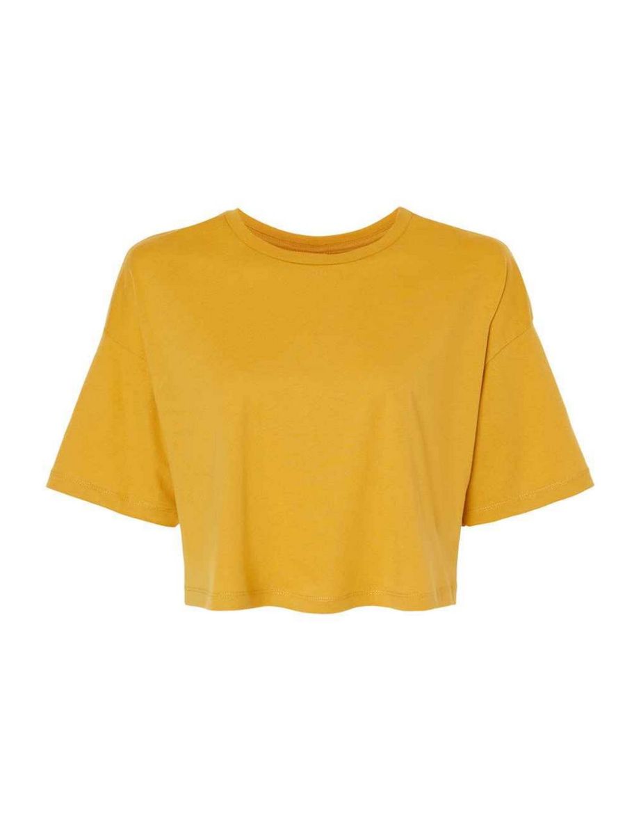 Bella + Canvas Womens/Ladies Jersey Cropped Crop T-Shirt - Mustard