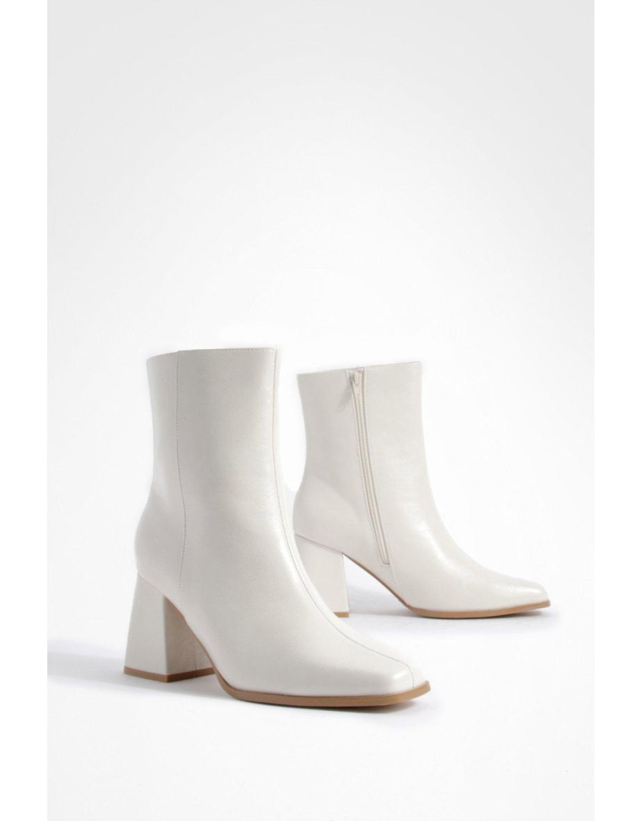 Wide Fit Block Heel Ankle Boots
