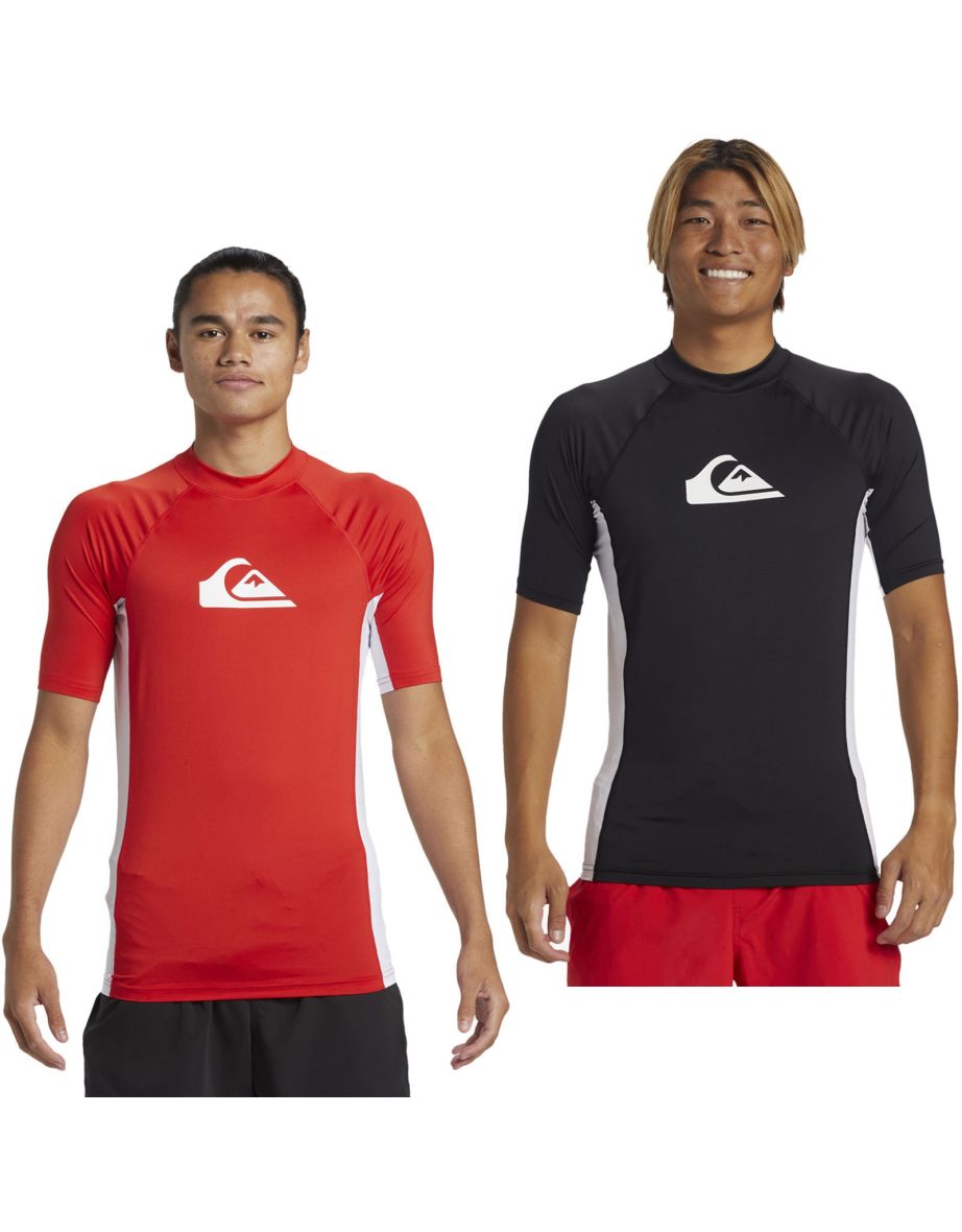 Quiksilver Mens Everyday Short Sleeve UV Protect Surf Surfing Rash Guard Vest - 1