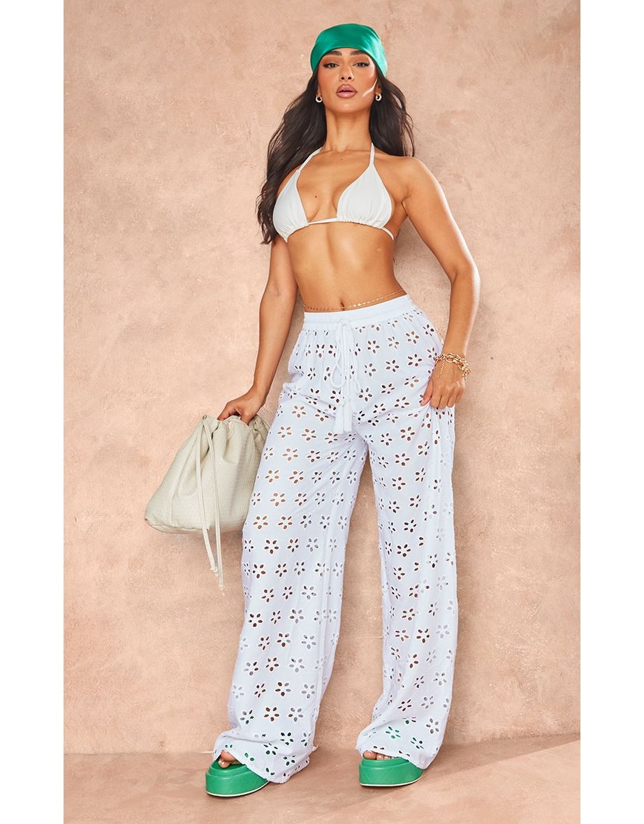 Deals petite white flared trousers